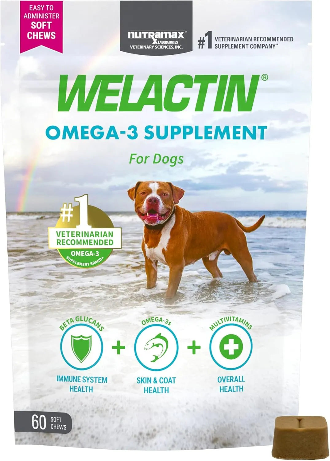 NUTRAMAX - Nutramax Welactin Daily Omega-3 Supplement For Dogs 60 Masticables - The Red Vitamin MX - Aceite De Pescado Para Perros - {{ shop.shopifyCountryName }}