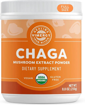 VIMERGY - Vimergy USDA Organic Wild Chaga Mushroom Extract Powder 250Gr. - The Red Vitamin MX - Suplementos Alimenticios - {{ shop.shopifyCountryName }}