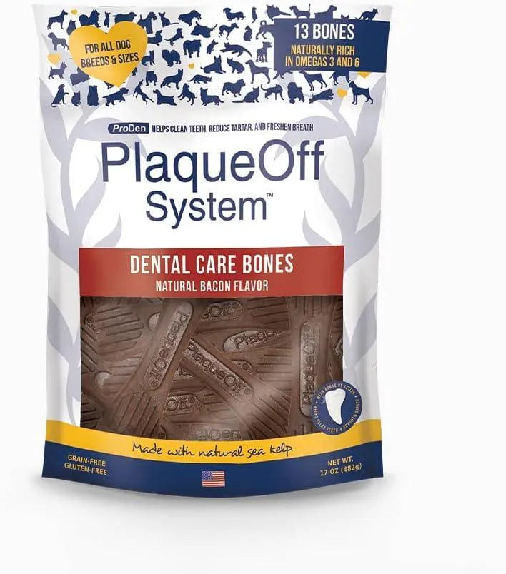 PRODEN - ProDen PlaqueOff System Dental Care Bones Medium/Large Canine Bacon Flavor 13 Piezas - The Red Vitamin MX - Cuidado Dental Para Perros - {{ shop.shopifyCountryName }}