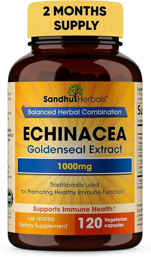 SANDHU HERBALS - Sandhu Herbals Echinacea Goldenseal 1000Mg. 120 Capsulas - The Red Vitamin MX - Suplementos Alimenticios - {{ shop.shopifyCountryName }}