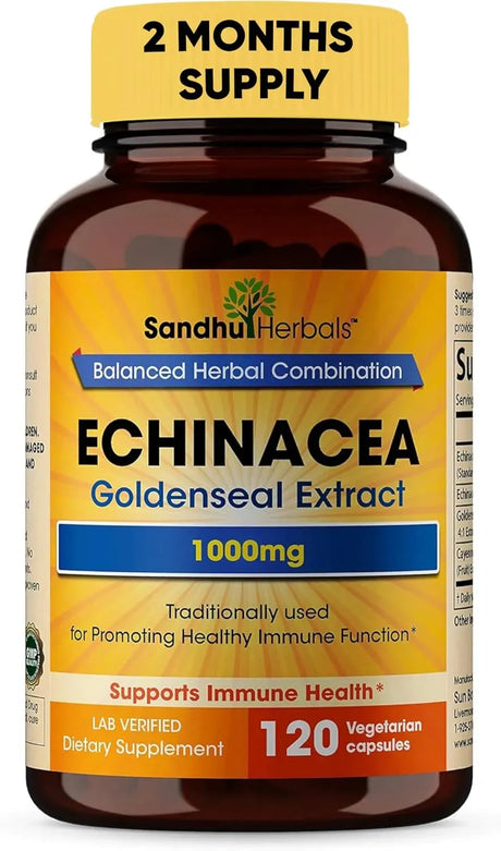SANDHU HERBALS - Sandhu Herbals Echinacea Goldenseal 1000Mg. 120 Capsulas - The Red Vitamin MX - Suplementos Alimenticios - {{ shop.shopifyCountryName }}