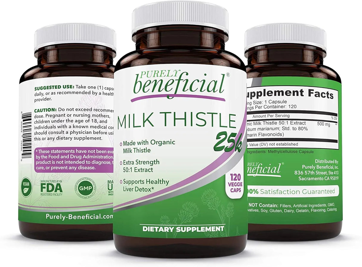 PURELY BENEFICIAL - PURELY beneficial Milk Thistle 120 Capsulas - The Red Vitamin MX - Suplementos Alimenticios - {{ shop.shopifyCountryName }}