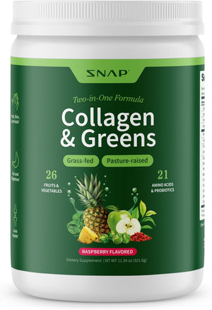 Snap Super Greens Powder with Collagen 30 Servicios 321Gr.