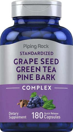 PIPING ROCK - Piping Rock Grape Seed, Green Tea & Pine Bark Complex 180 Capsulas - The Red Vitamin MX - Suplementos Alimenticios - {{ shop.shopifyCountryName }}