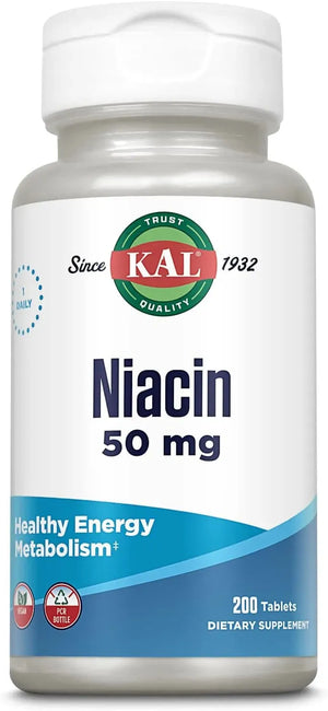 KAL - Kal Niacin 50Mg. 200 Tabletas - The Red Vitamin MX - Suplementos Alimenticios - {{ shop.shopifyCountryName }}