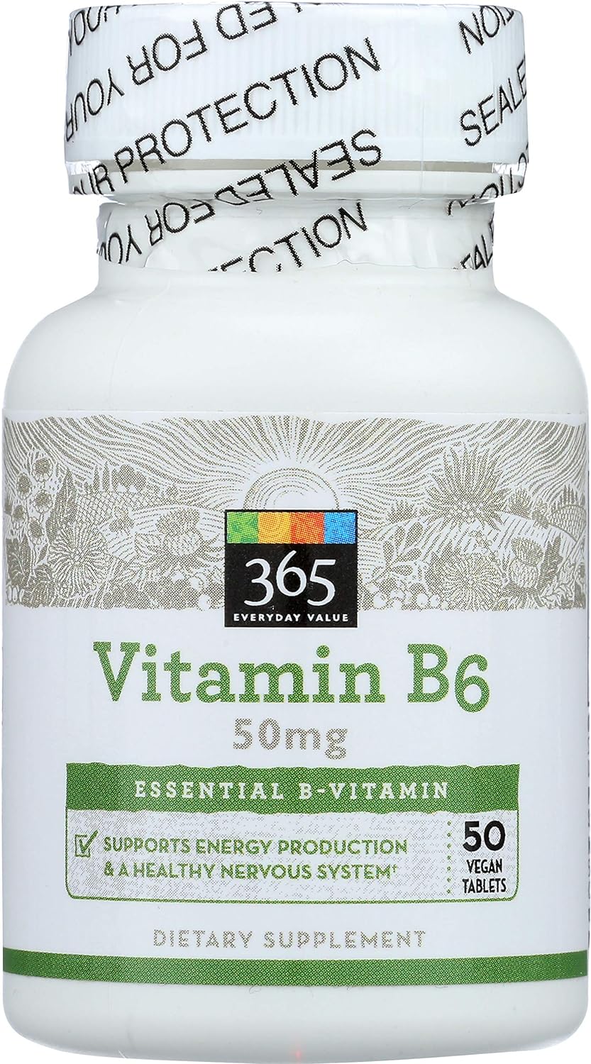 365 Everyday Value Vitamin B6 50Mg. 50 Tabletas