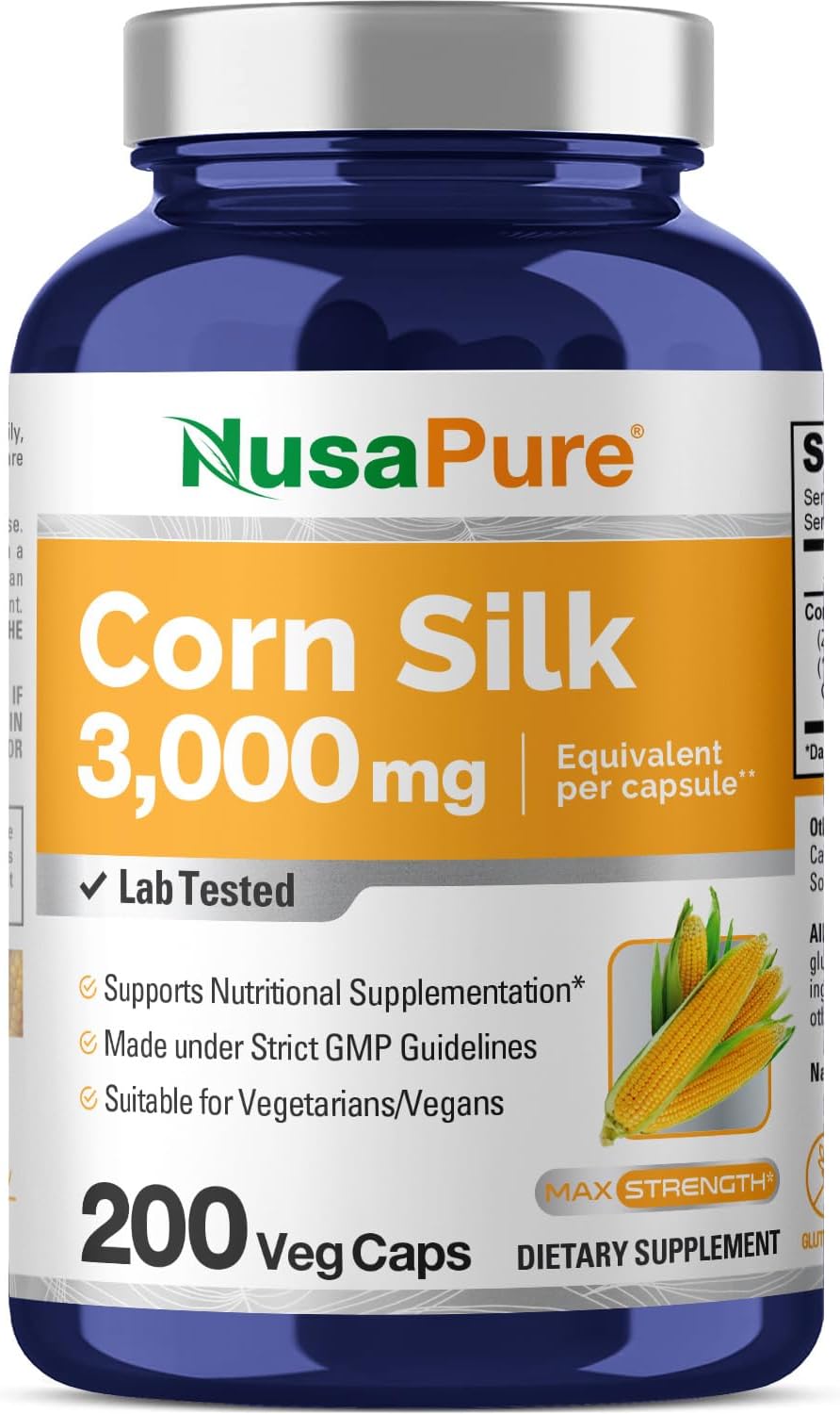 NusaPure Corn Silk Extract 3,000Mg. 200 Capsulas