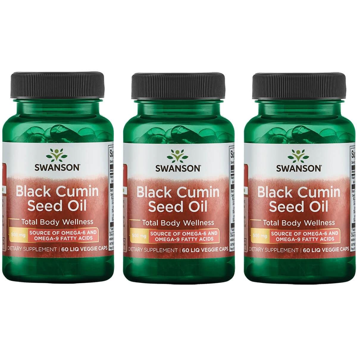 Swanson Black Cumin Seed Oil 500Mg. 60 Capsulas 3 Pack