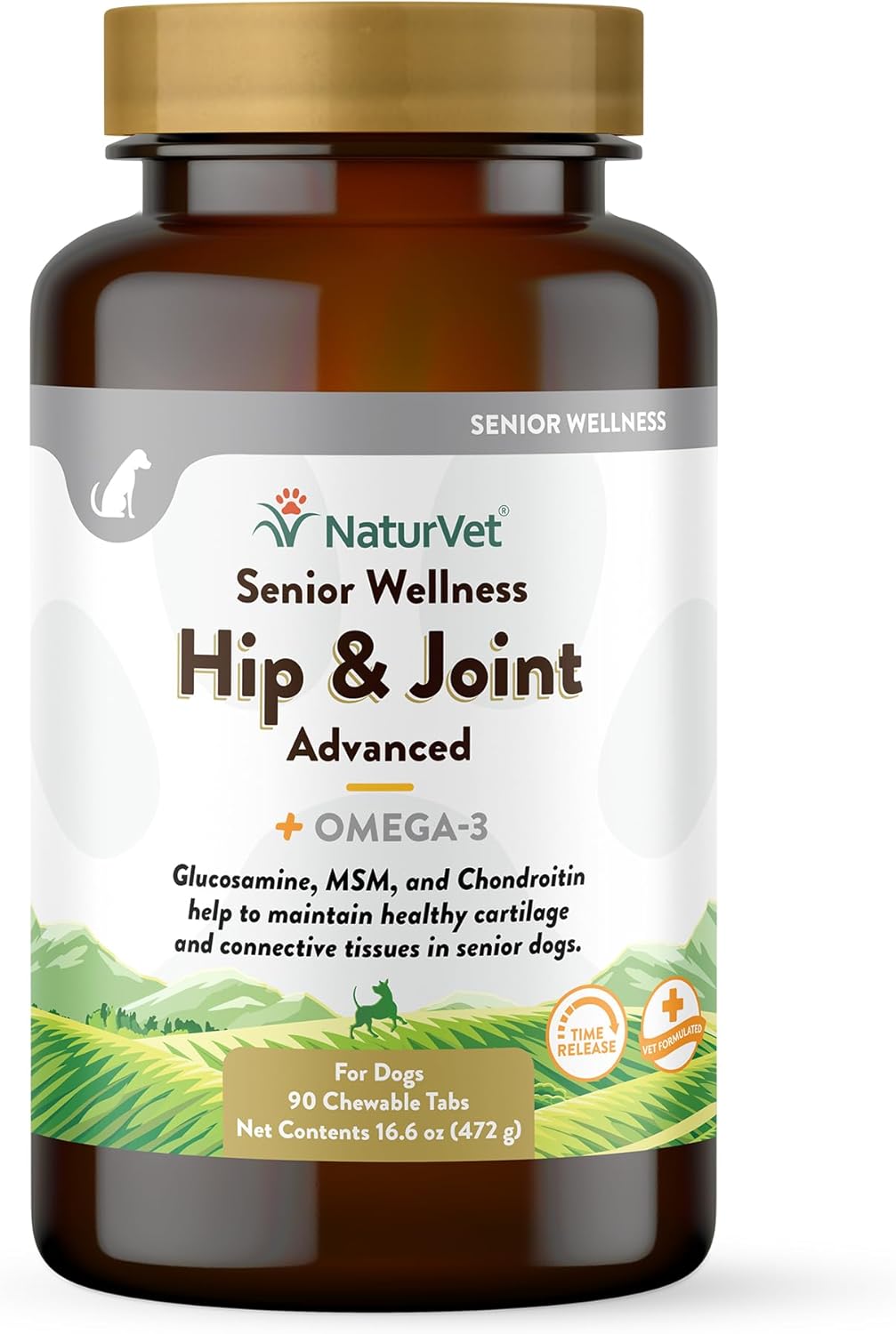NaturVet Senior Wellness Hip & Joint Advanced Plus Omegas 90 Tabletas