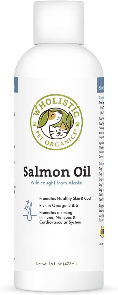 WHOLISTIC PET ORGANICS - Wholistic Pet Organics Salmon Oil 16 Fl.Oz. - The Red Vitamin MX - Aceite De Pescado Para Perros - {{ shop.shopifyCountryName }}