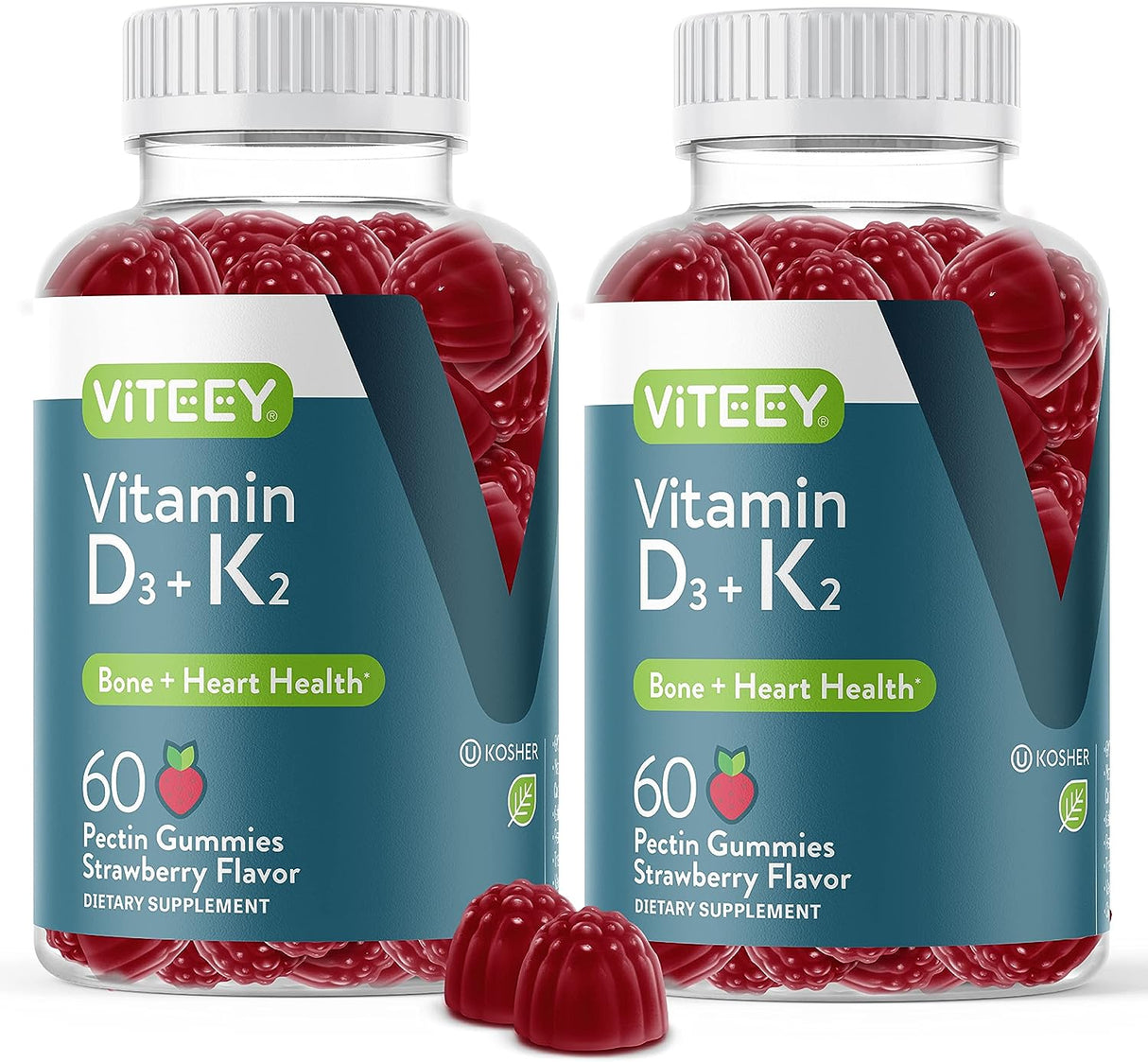 Viteey Vitamin D3 + K2 Gummies 120 Gomitas - The Red Vitamin MX - Suplementos Alimenticios - VITEEY