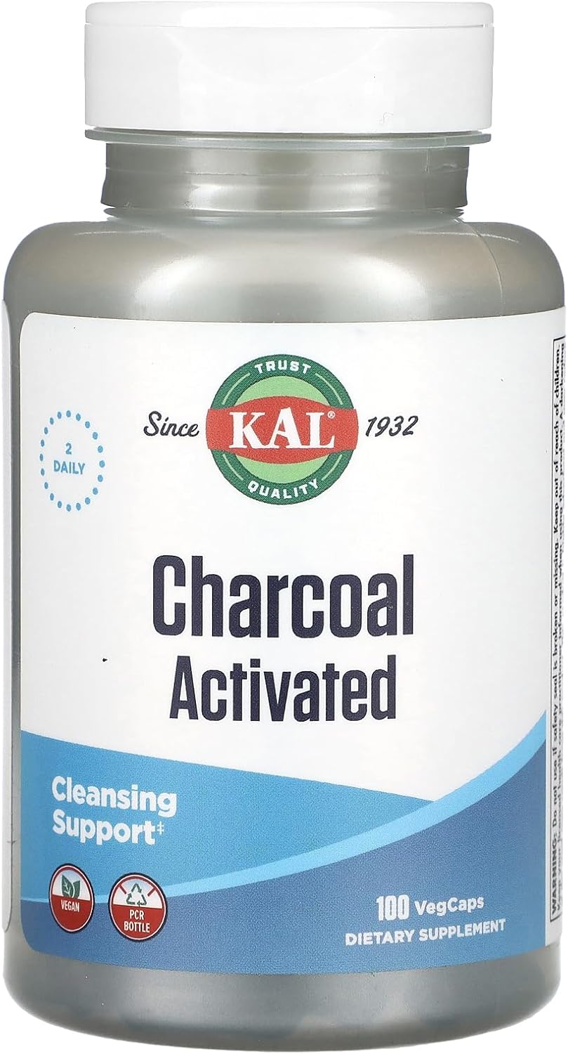 KAL Charcoal Activated 280Mg. 100 Capsulas