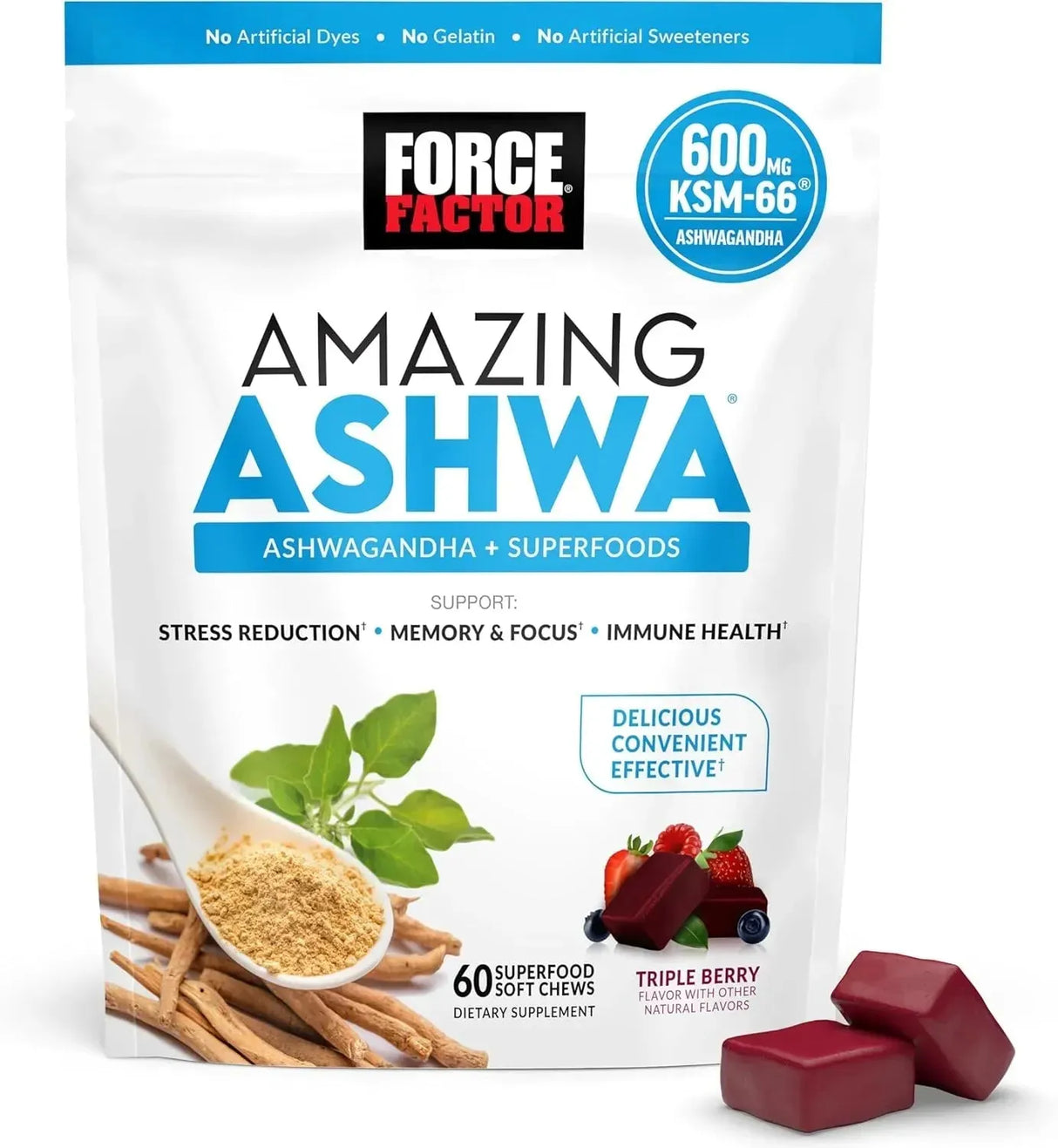 FORCE FACTOR - Force Factor Amazing Ashwa 60 Masticables - The Red Vitamin MX - Suplementos Alimenticios - {{ shop.shopifyCountryName }}