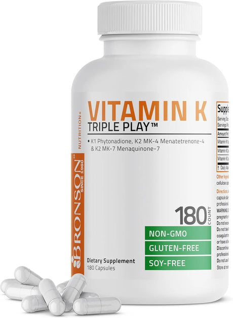 BRONSON - Bronson Vitamin K Triple Play 180 Capsulas - The Red Vitamin MX - Suplementos Alimenticios - {{ shop.shopifyCountryName }}