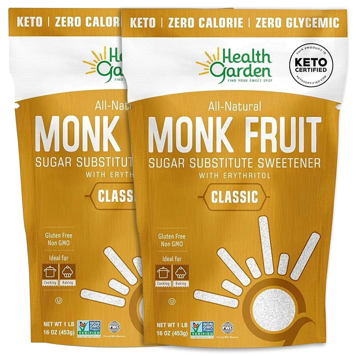 HEALTH GARDEN - Health Garden Monk Fruit Sweetener 453Gr. 2 Pack - The Red Vitamin MX - Suplementos Alimenticios - {{ shop.shopifyCountryName }}