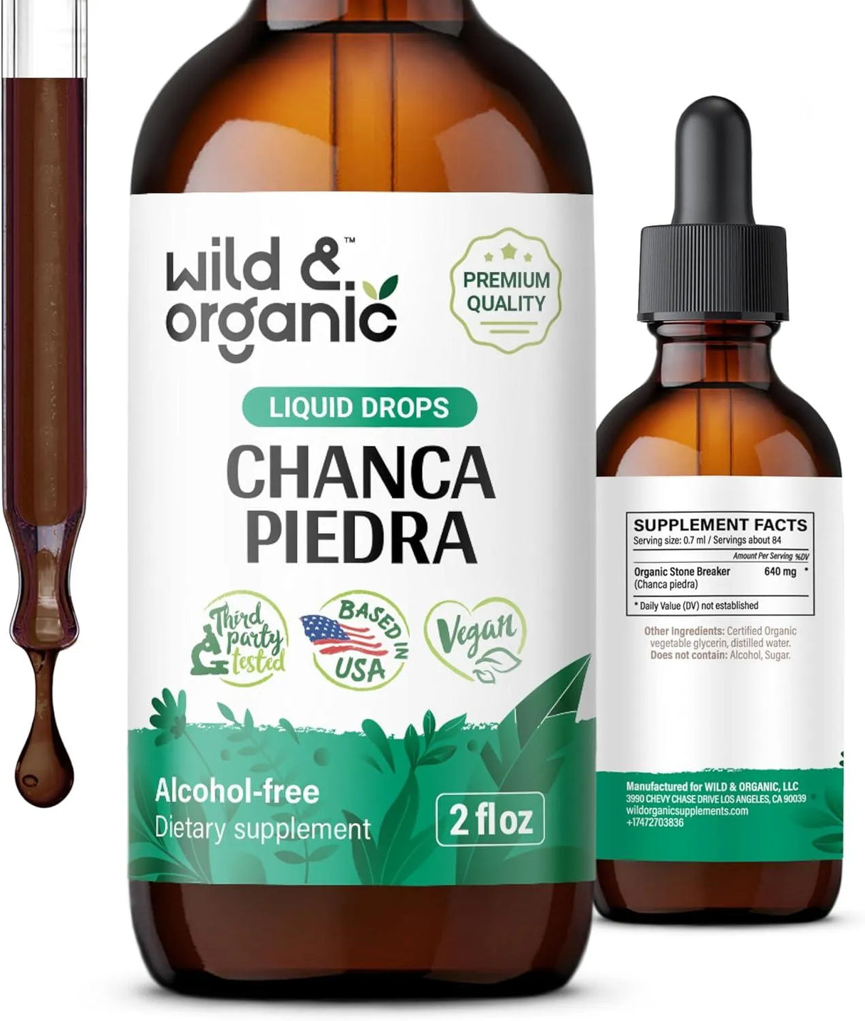 WILD & ORGANIC - Wild & Organic Stone Breaker Chanca Piedra Liquid Extract 2 Fl.Oz. - The Red Vitamin MX - Suplementos Alimenticios - {{ shop.shopifyCountryName }}