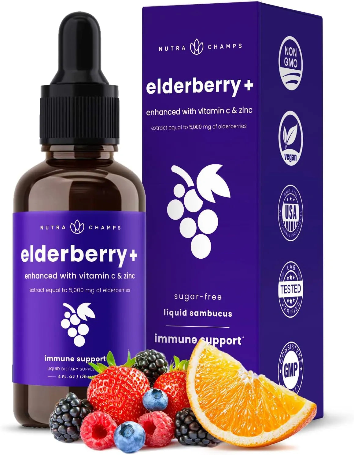 NUTRACHAMPS - NutraChamps Organic Elderberry Syrup 4 Fl.Oz. - The Red Vitamin MX - Suplementos Alimenticios - {{ shop.shopifyCountryName }}