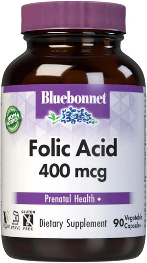 BLUEBONNET NUTRITION - Bluebonnet Nutrition Folic Acid 400mcg 90 Capsulas - The Red Vitamin MX - Suplementos Alimenticios - {{ shop.shopifyCountryName }}