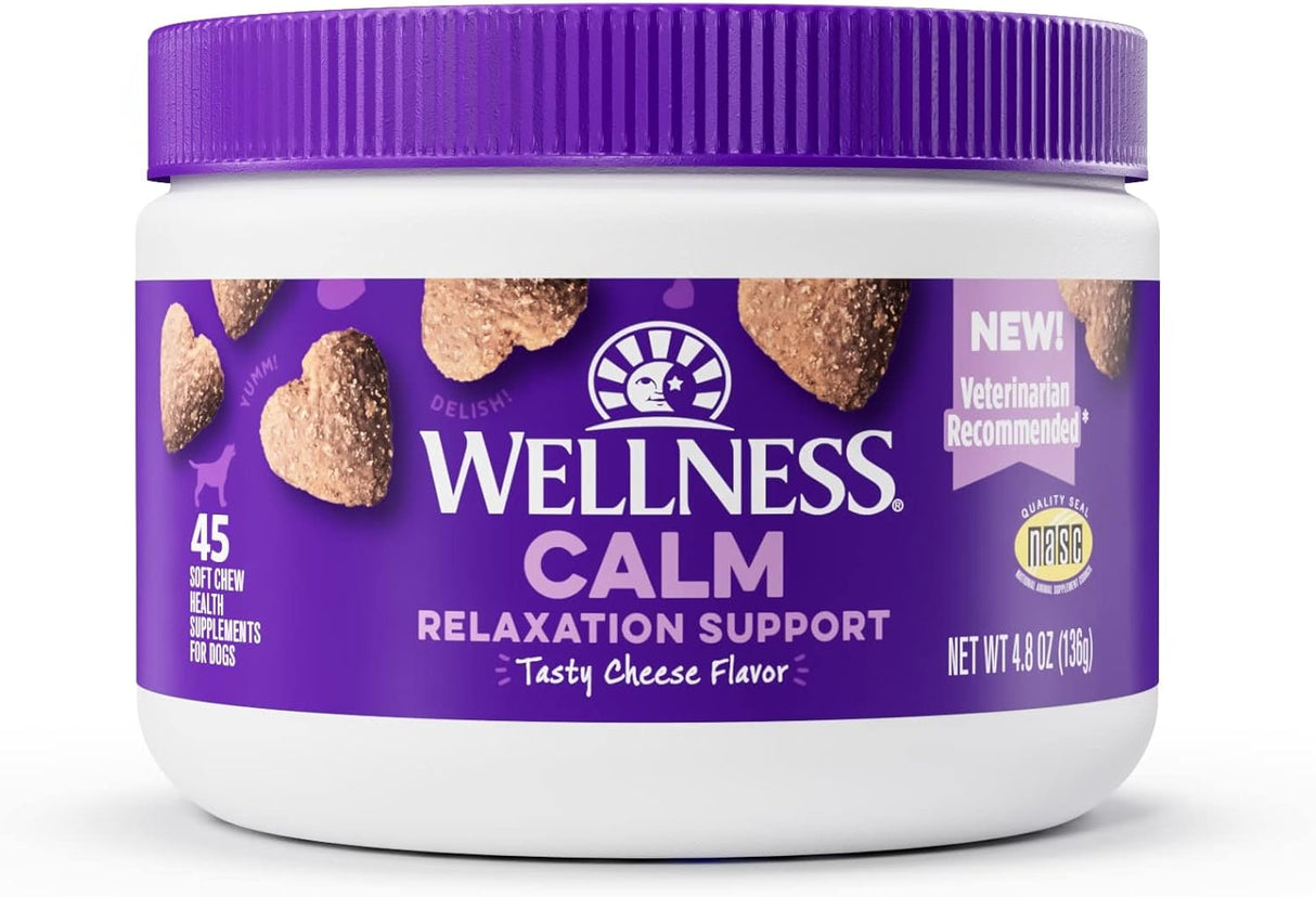 Wellness Tasty Cheese Flavored Soft Chews Calming 45 Masticables
