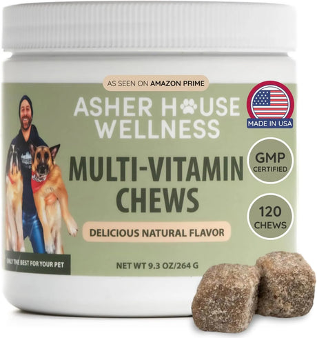 ASHER HOUSE WELLNESS - ASHER HOUSE WELLNESS Dog Multivitamin Chews 120 Masticables - The Red Vitamin MX - Multivitamínicos Para Perros - {{ shop.shopifyCountryName }}