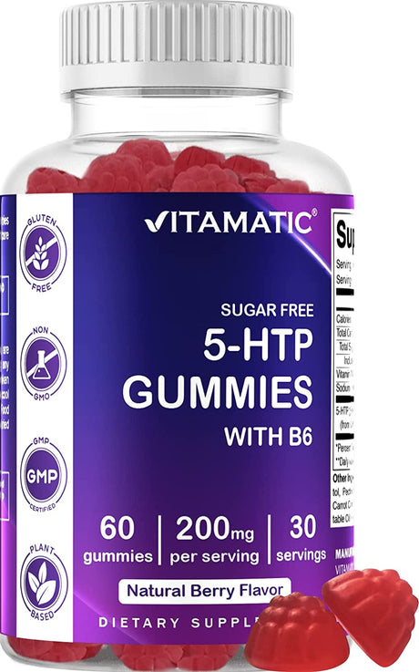 Vitamatic Sugar Free 5-HTP 200Mg. 60 Gomitas - The Red Vitamin MX - Suplementos Alimenticios - VITAMATIC