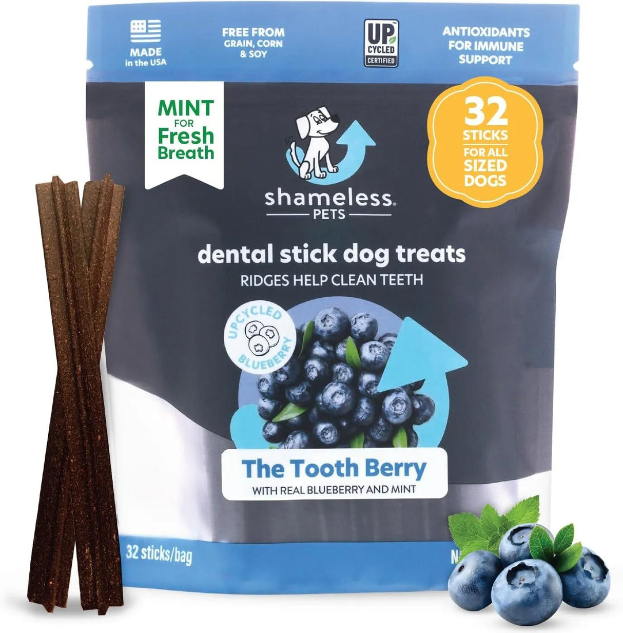 SHAMELESS PETS - Shameless Pets Toothberry Dental Chews for Dogs Dental Sticks 32 Piezas - The Red Vitamin MX - Cuidado Dental Para Perros - {{ shop.shopifyCountryName }}