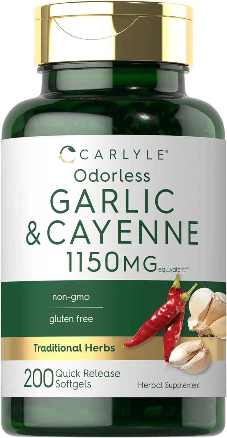 CARLYLE - Carlyle Odorless Garlic and Cayenne 1150Mg. 200 Capsulas Blandas - The Red Vitamin MX - Suplementos Alimenticios - {{ shop.shopifyCountryName }}