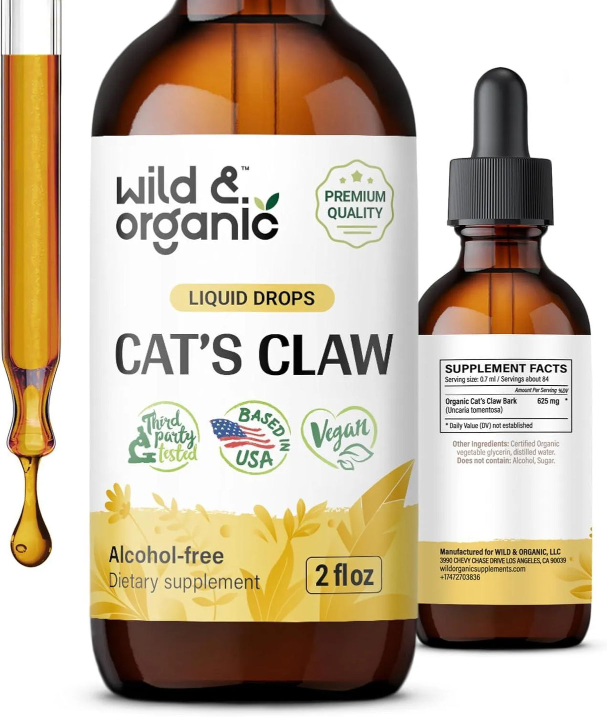 WILD & ORGANIC - Wild & Organic Cats Claw Tincture 2 Fl.Oz. - The Red Vitamin MX - Suplementos Alimenticios - {{ shop.shopifyCountryName }}