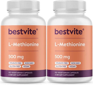 BESTVITE - BESTVITE L-Methionine 500Mg. 120 Capsulas 2 Pack - The Red Vitamin MX - Suplementos Alimenticios - {{ shop.shopifyCountryName }}