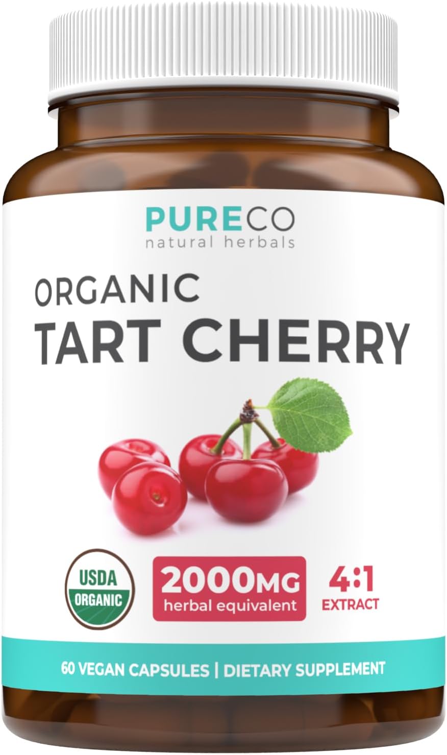 PURE CO Organic Tart Cherry 2000Mg. 60 Capsulas