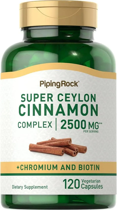 PIPING ROCK - Piping Rock Ceylon Cinnamon 2500Mg. 120 Capsulas - The Red Vitamin MX - Suplementos Alimenticios - {{ shop.shopifyCountryName }}