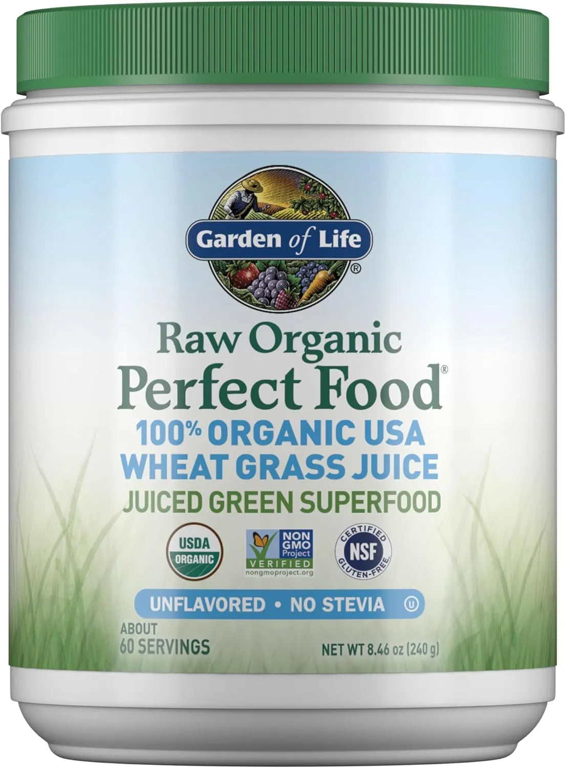 GARDEN OF LIFE - Garden of Life Raw 100% Organic Perfect Food USA Wheat Grass Juice 60 Servicios 240Gr. - The Red Vitamin MX - Suplementos Alimenticios - {{ shop.shopifyCountryName }}