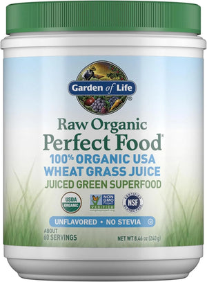 GARDEN OF LIFE - Garden of Life Raw 100% Organic Perfect Food USA Wheat Grass Juice 60 Servicios 240Gr. - The Red Vitamin MX - Suplementos Alimenticios - {{ shop.shopifyCountryName }}