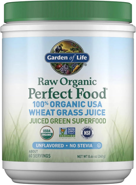 GARDEN OF LIFE - Garden of Life Raw 100% Organic Perfect Food USA Wheat Grass Juice 60 Servicios 240Gr. - The Red Vitamin MX - Suplementos Alimenticios - {{ shop.shopifyCountryName }}