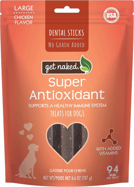 GET NAKED - Get Naked Grain Free Super Antioxidant Dental Chew Sticks Large 187Gr. - The Red Vitamin MX - Cuidado Dental Para Perros - {{ shop.shopifyCountryName }}