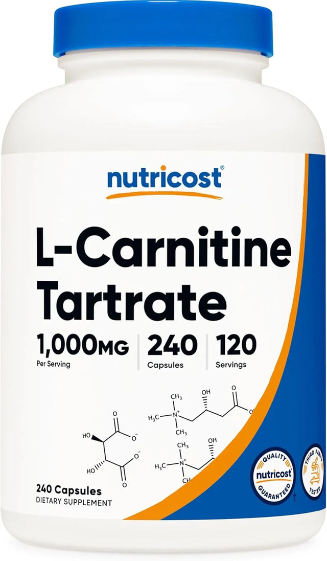 NUTRICOST - Nutricost L-Carnitine Tartrate 1000Mg. 240 Capsulas - The Red Vitamin MX - Suplementos Alimenticios - {{ shop.shopifyCountryName }}