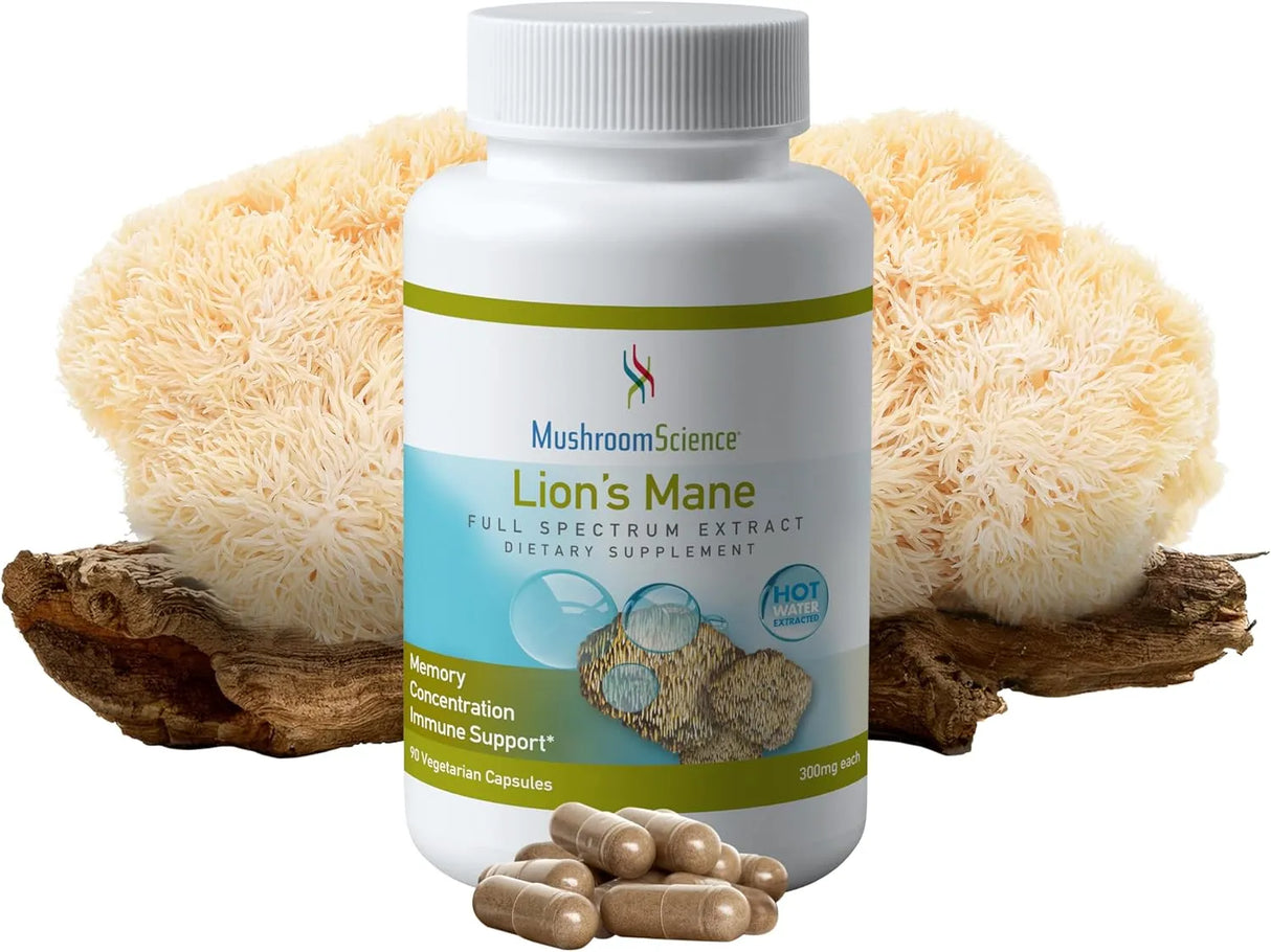 MUSHROOMSCIENCE - MushroomScience Lions Mane Mushroom 90 Capsulas - The Red Vitamin MX - Suplementos Alimenticios - {{ shop.shopifyCountryName }}