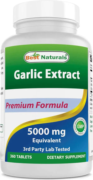 BEST NATURALS - Best Naturals Garlic Extract 5000Mg. 360 Tabletas - The Red Vitamin MX - Suplementos Alimenticios - {{ shop.shopifyCountryName }}