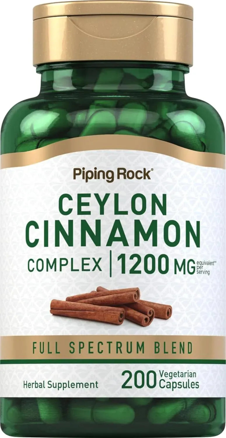 PIPING ROCK - Piping Rock Ceylon Cinnamon Complex 1200Mg. 200 Capsulas - The Red Vitamin MX - Suplementos Alimenticios - {{ shop.shopifyCountryName }}