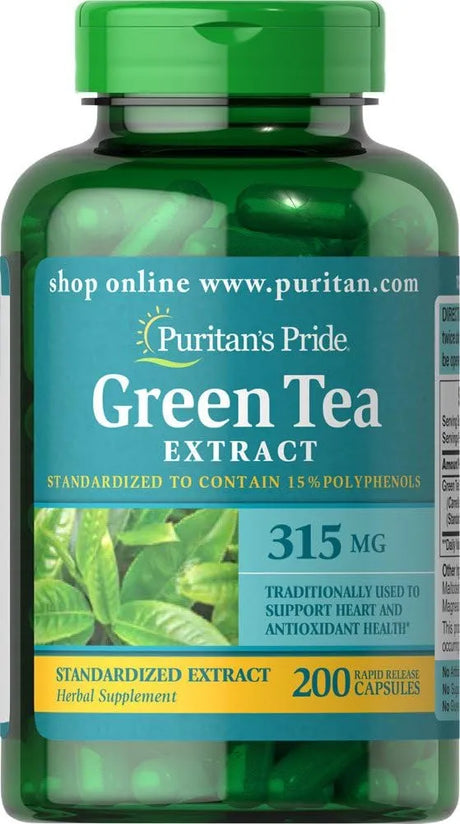 PURITAN'S PRIDE - Puritan's Pride Green Tea Standardized Extract 315Mg. 200 Capsulas - The Red Vitamin MX - Suplementos Alimenticios - {{ shop.shopifyCountryName }}