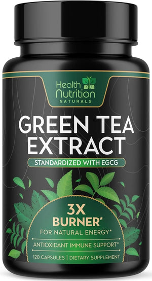 HEALTH NUTRITION NATURALS - Health Nutrition Naturals Green Tea Extract 120 Capsulas - The Red Vitamin MX - Suplementos Alimenticios - {{ shop.shopifyCountryName }}