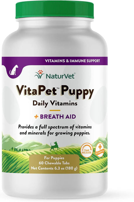 NATURVET - NaturVet VitaPet Puppy Daily Vitamins Plus Breath Aid for Puppies 60 Tabletas Masticables - The Red Vitamin MX - Multivitamínicos Para Perros - {{ shop.shopifyCountryName }}