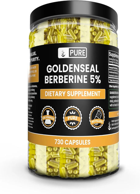 PURE ORIGINAL INGREDIENTS - Pure Original Ingredients Goldenseal Berberine 730 Capsulas - The Red Vitamin MX - Suplementos Alimenticios - {{ shop.shopifyCountryName }}