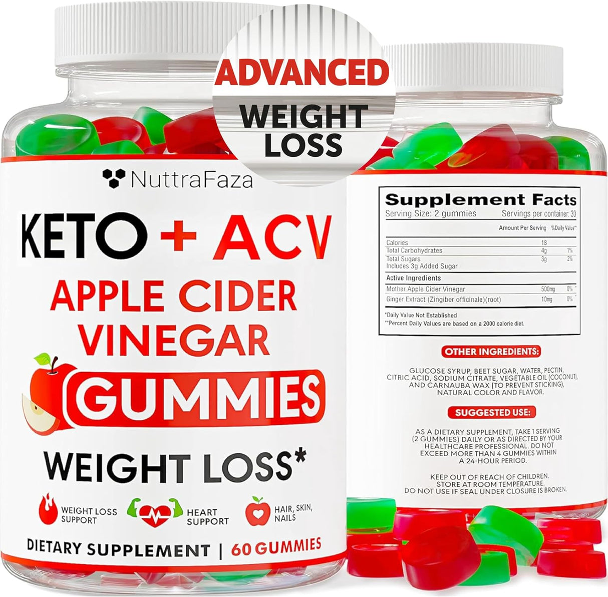 NuttraFaza Keto ACV Gummies Advanced Weight Loss 60 Gomitas