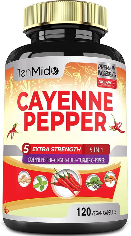 TENMIDO - Tenmido Cayenne Pepper Extract 120 Capsulas - The Red Vitamin MX - Suplementos Alimenticios - {{ shop.shopifyCountryName }}