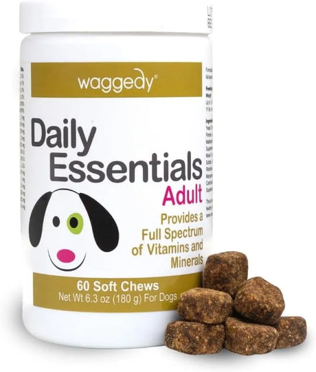 WAGGEDY - waggedy Daily Essentials Adult Soft Chews 60 Masticables - The Red Vitamin MX - Multivitamínicos Para Perros - {{ shop.shopifyCountryName }}