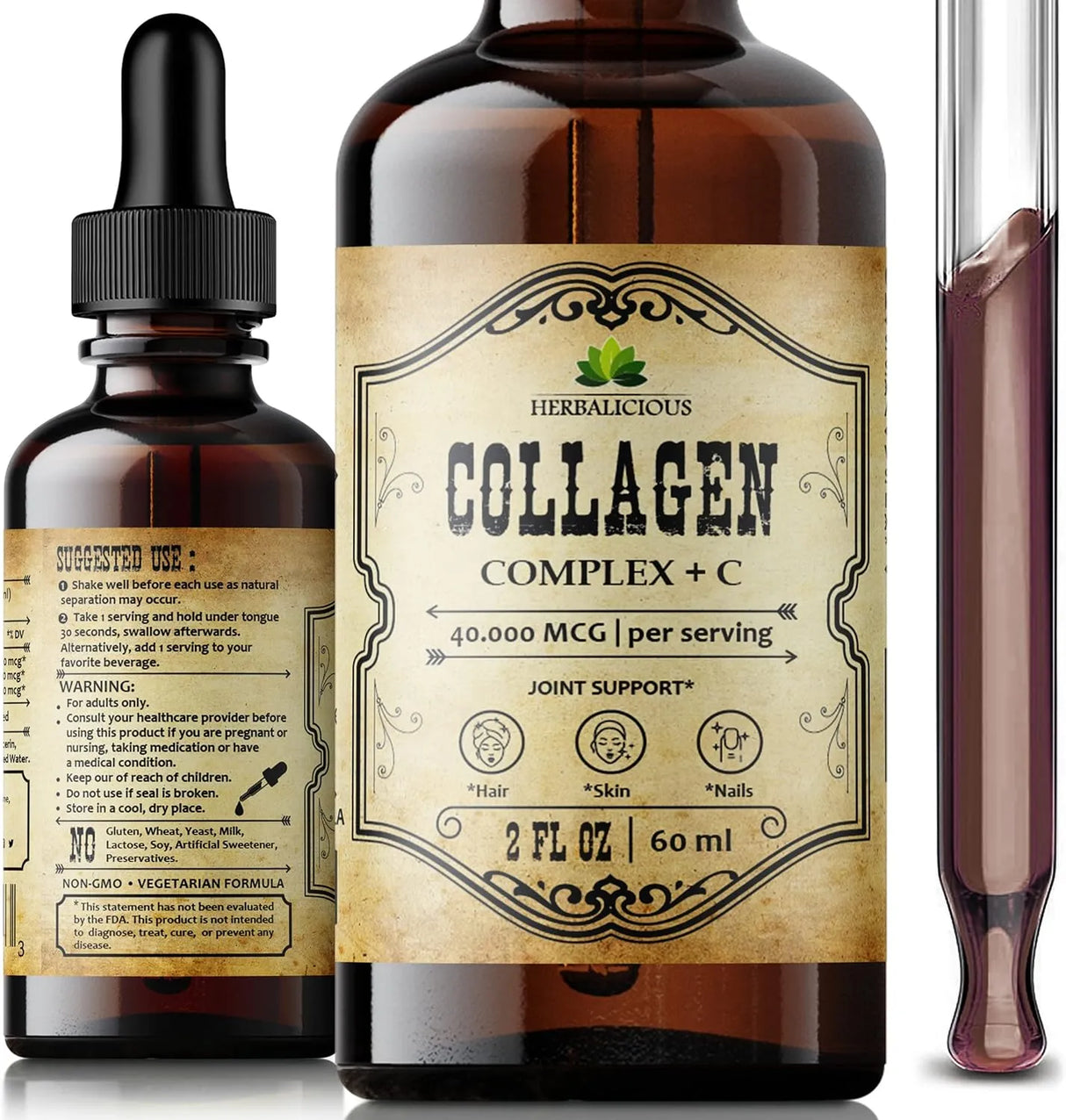 HERBALICIOUS - HERBALICIOUS Collagen Complex + C Liquid 2 Fl.Oz. - The Red Vitamin MX - Suplementos Alimenticios - {{ shop.shopifyCountryName }}