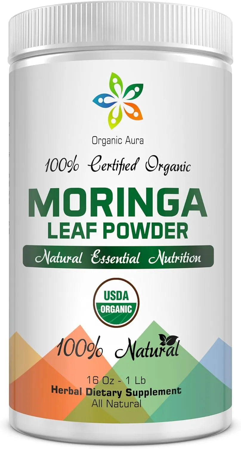 ORGANIC AURA - Organic Aura Certified Organic Moringa Leaf Powder 1 Lb. - The Red Vitamin MX - Suplementos Alimenticios - {{ shop.shopifyCountryName }}