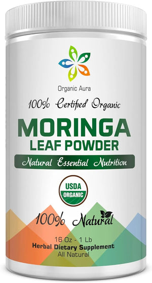 ORGANIC AURA - Organic Aura Certified Organic Moringa Leaf Powder 1 Lb. - The Red Vitamin MX - Suplementos Alimenticios - {{ shop.shopifyCountryName }}