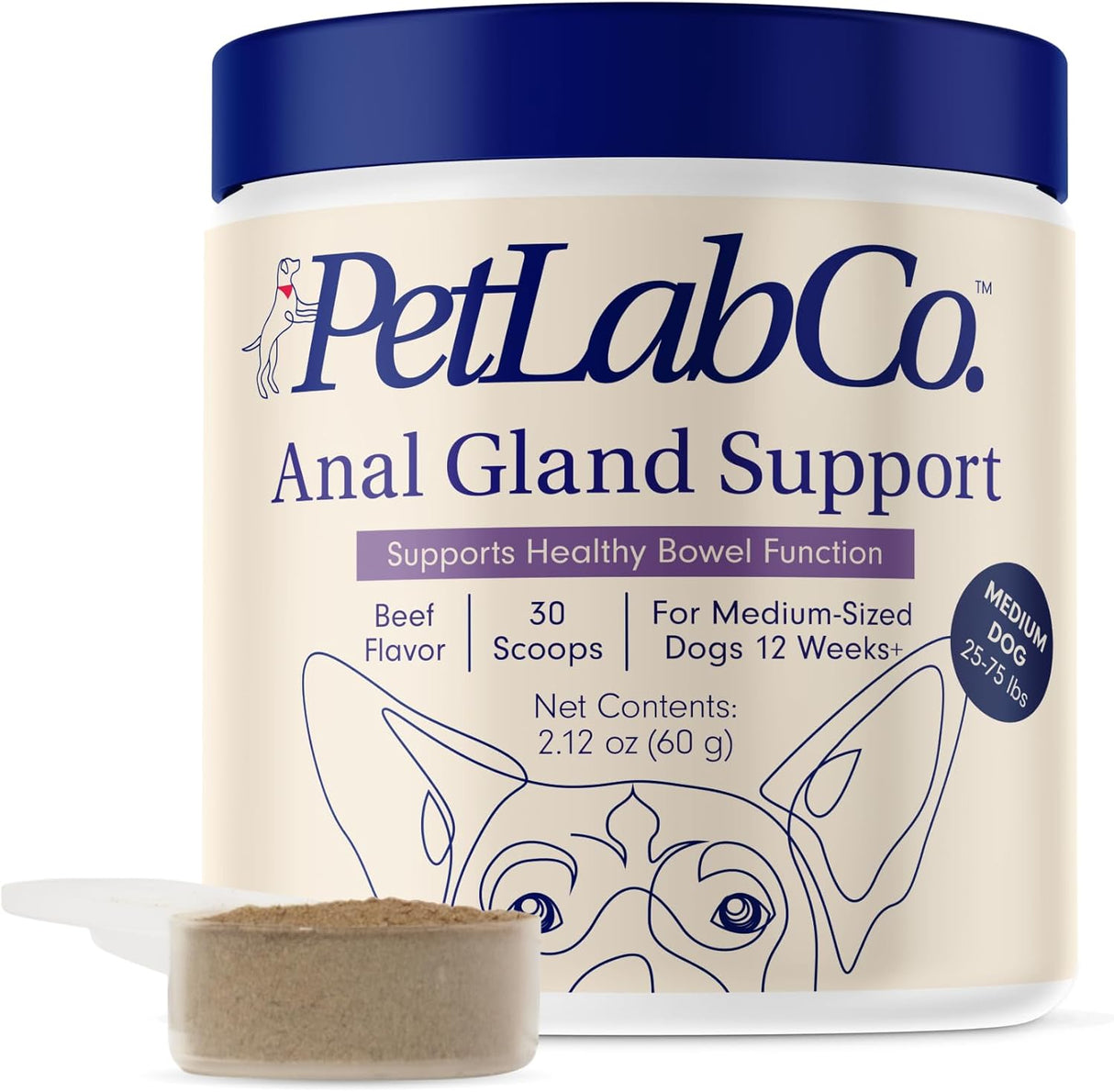 PetLab Co. Anal Gland Support Tailored Powder MEDIUM Dogs 60Gr.